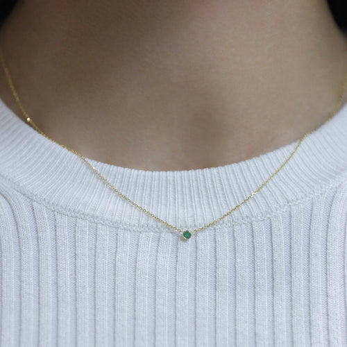 Birthstone Bezel Necklace