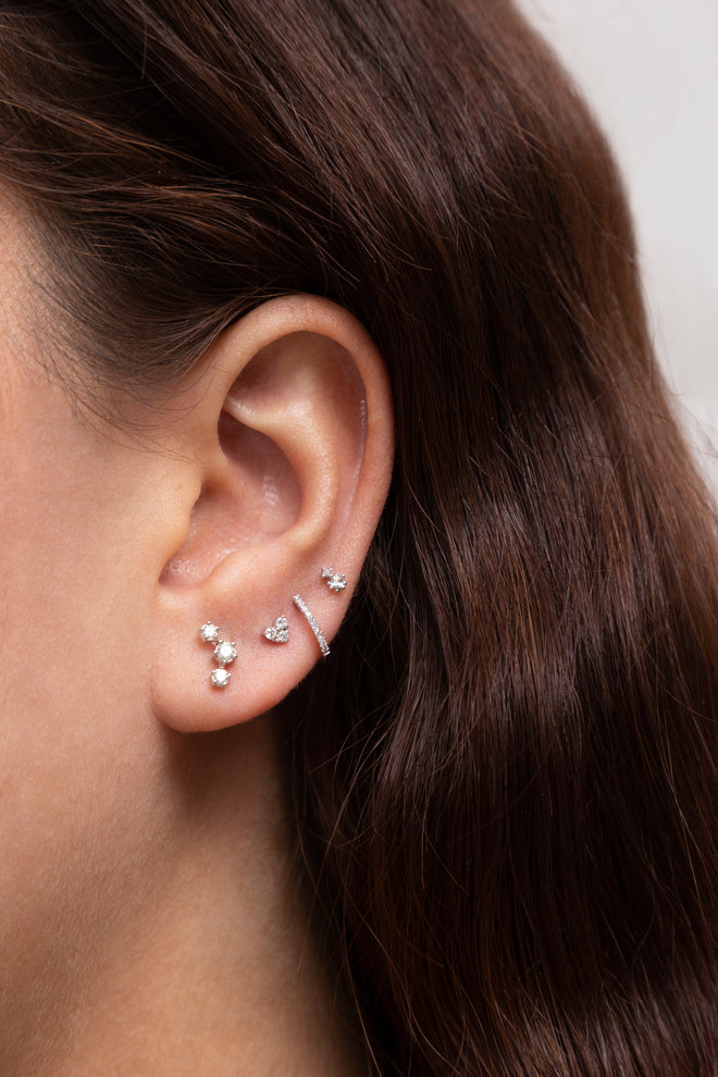 Diamond Heart Threaded Stud