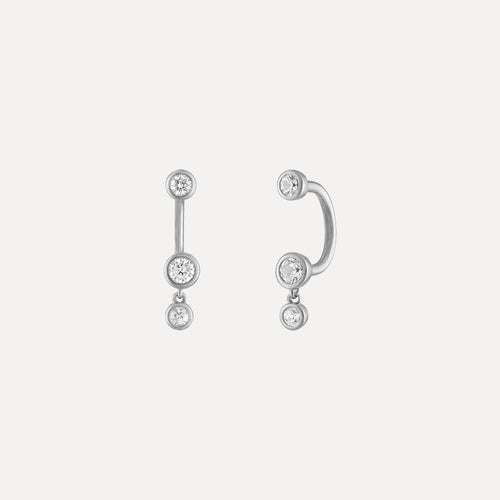 Dangling White Sapphire Barbell