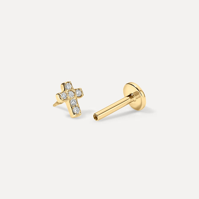 Diamond Cross Threaded Stud