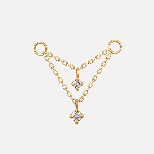 Double Diamond Chain Earring Charm