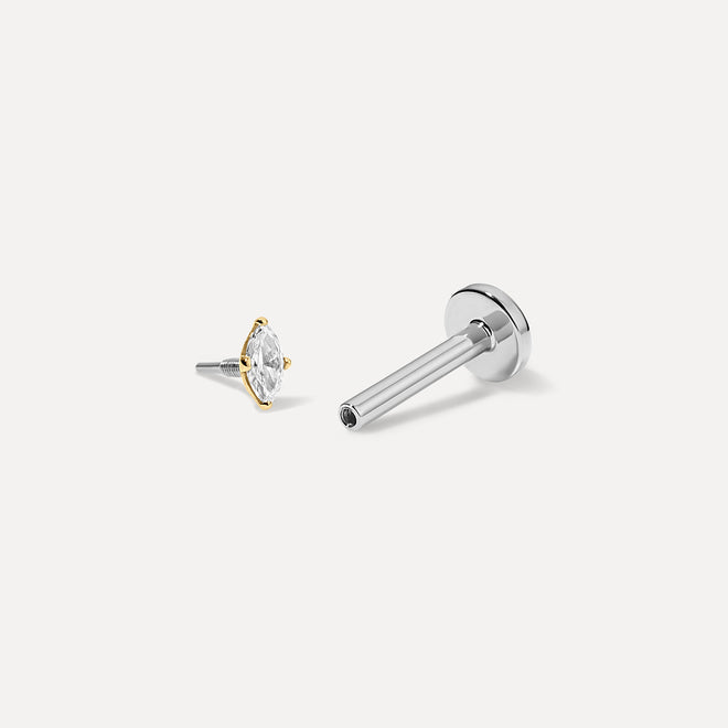 Edge Marquise Diamond Threaded Stud