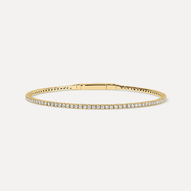 Flexible Diamond Tennis Bangle Bracelet