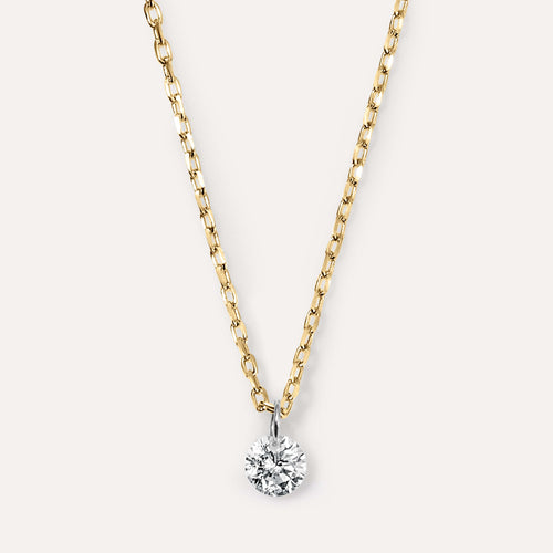 Floating Solitaire Diamond Necklace