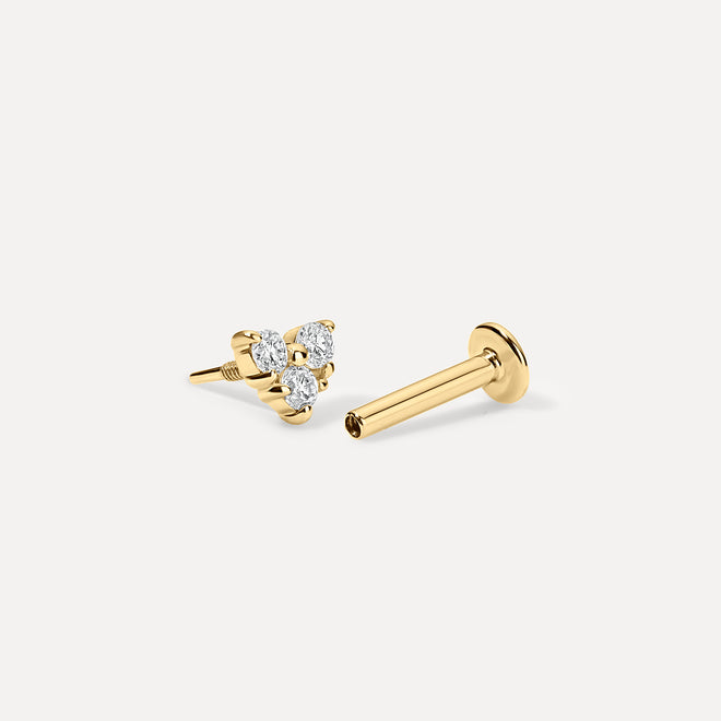 Diamond Heart Threaded Stud