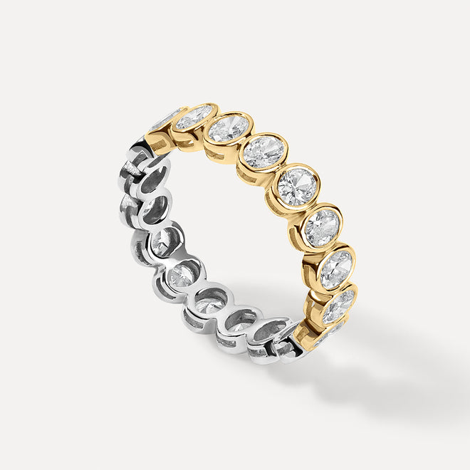 Mini Oval Diamond Bezel Ring