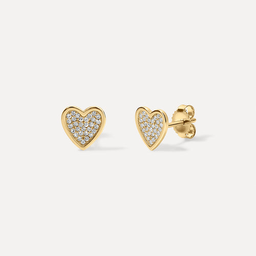 Mini Pave Heart Earrings