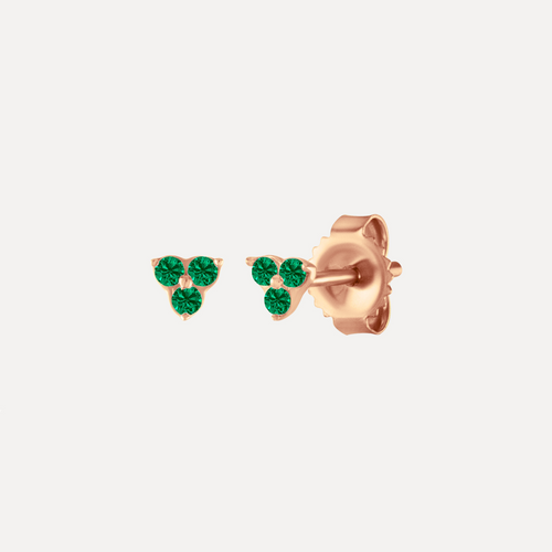 Mini Triple Emerald Studs