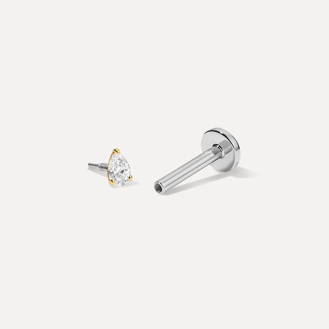 Muse Pear Diamond Threaded Stud
