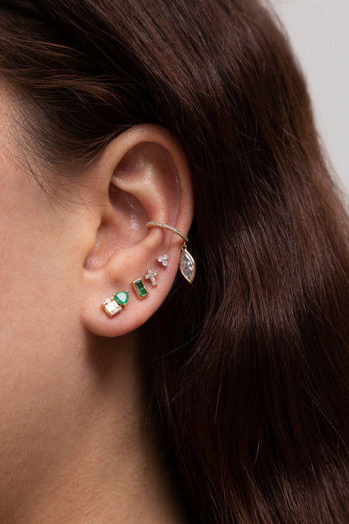 Noa Gemstone & Diamond Illusion Studs