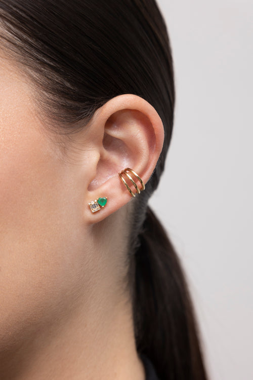 Noa Gemstone & Diamond Illusion Studs