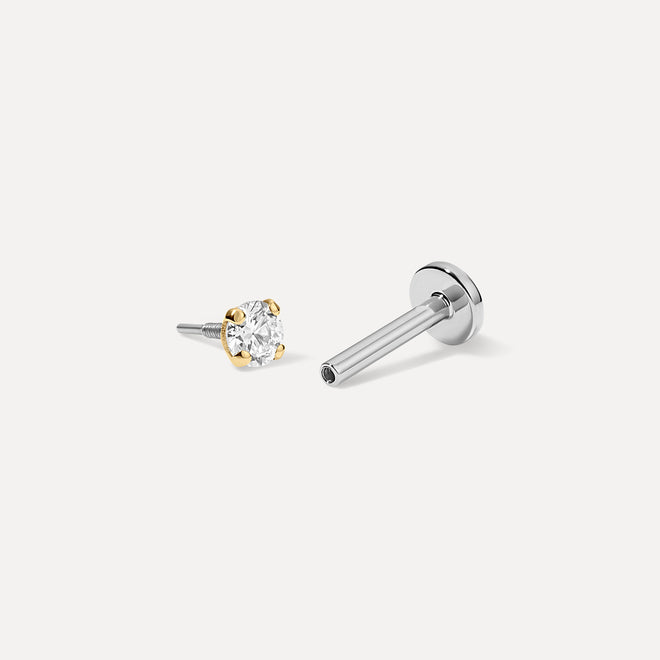 Statement Round Diamond Threaded Stud
