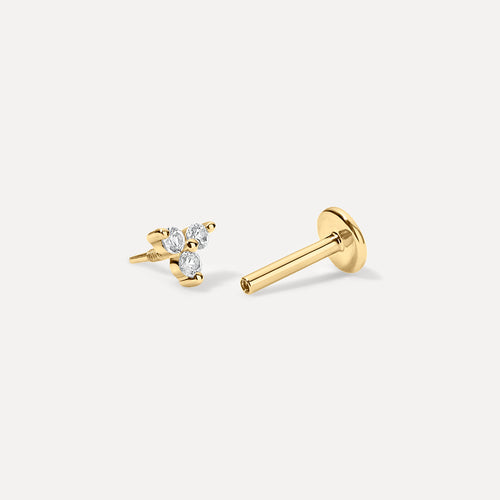 Triple Diamond Threaded Stud
