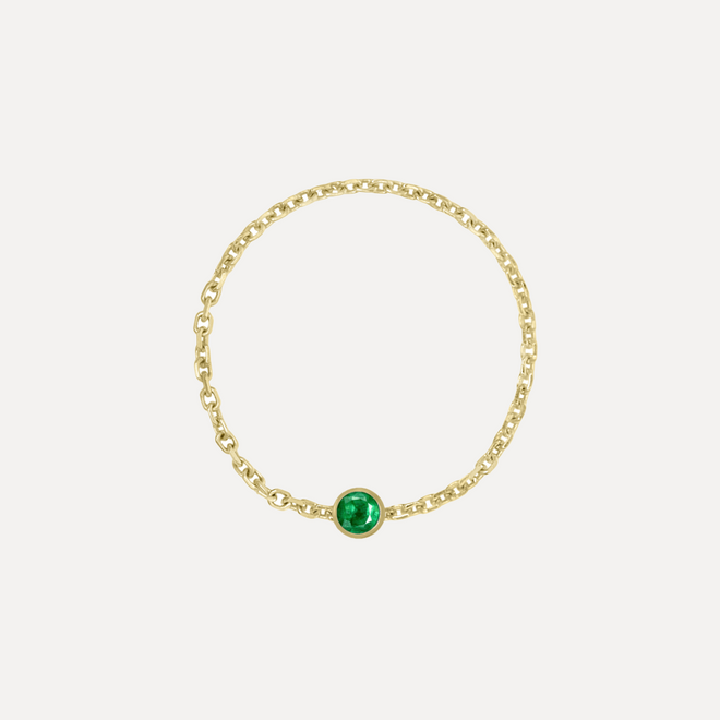 Birthstone Bezel Chain Ring