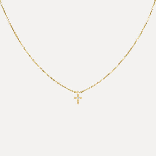 Diamond Accent Beaded Cross - Forever Charm