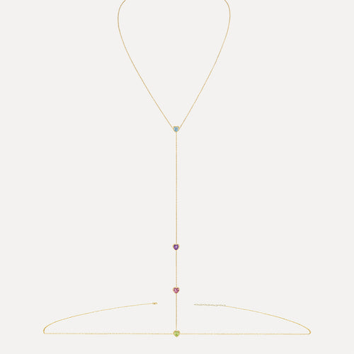 Birthstone Hearts Body Chain