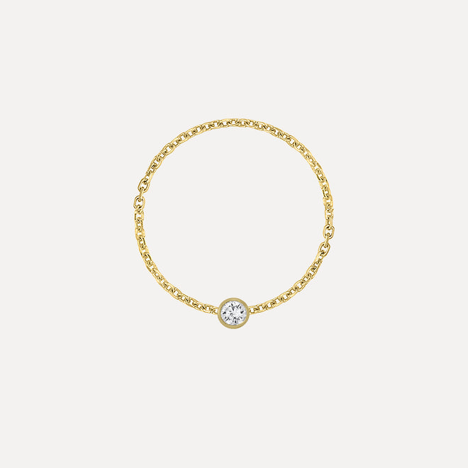 Diamond Bezel Chain Ring