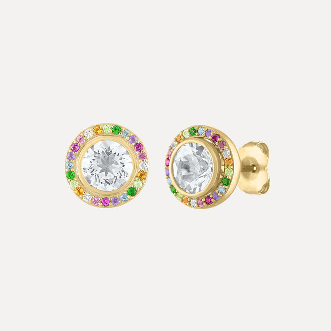 Classic Studs + Rainbow Jacket