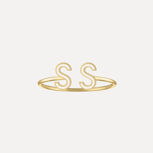 Double Enamel Letter Ring - Custom