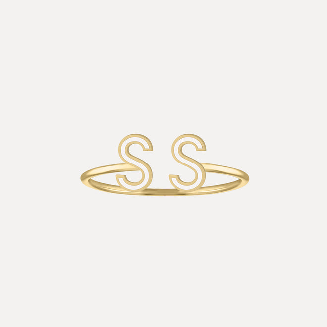 Double Enamel Letter Ring - Custom