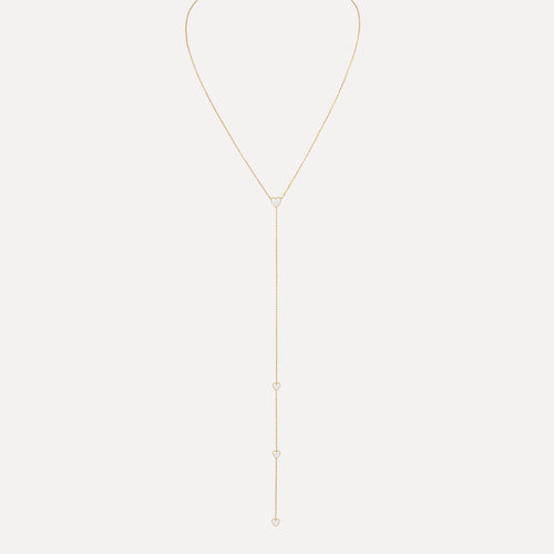 Enamel Hearts Lariat Necklace