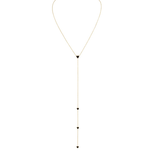 Enamel Hearts Lariat Necklace