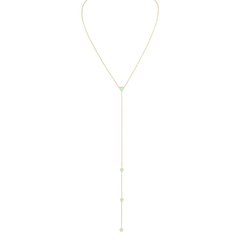 Enamel Hearts Lariat Necklace