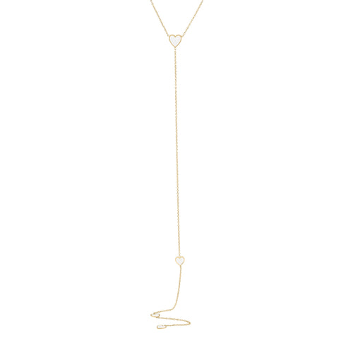 Enamel Hearts Lariat Necklace