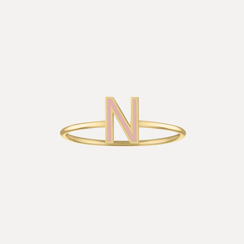 Enamel Letter Ring