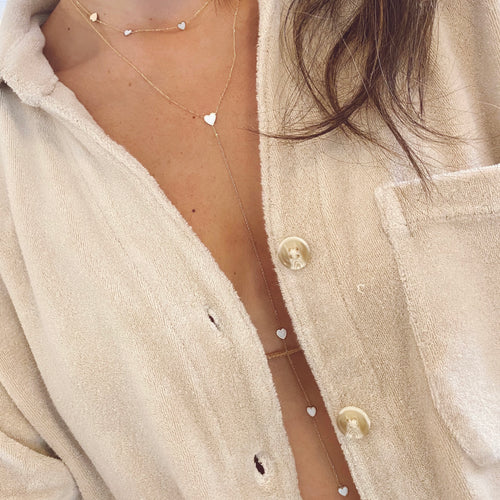 Enamel Hearts Lariat Necklace