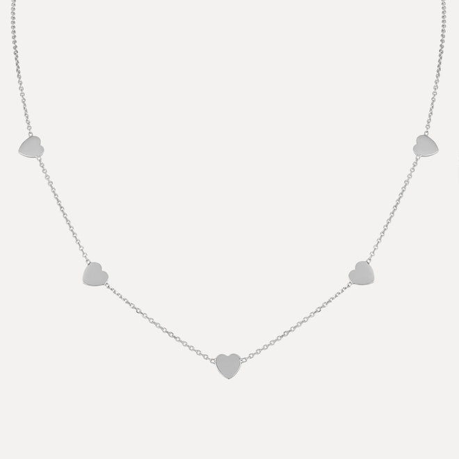 Mini Mini Hearts Station Necklace