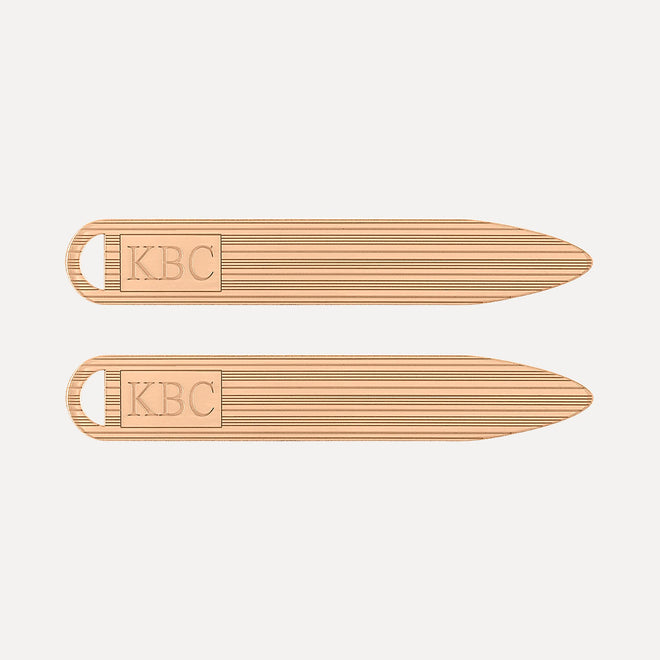 Textured Monogram Collar Stay