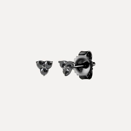 Mini Triple Black Diamond Studs