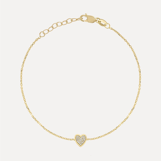 Mini Pave Heart Bracelet