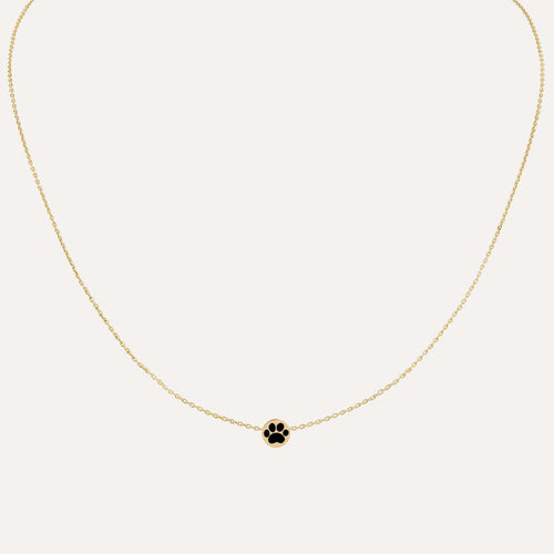 Mini Enamel Paw Necklace