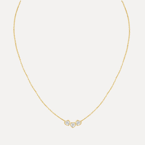 Birthstone Hearts Trio Necklace