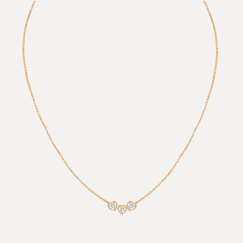 Birthstone Hearts Trio Necklace