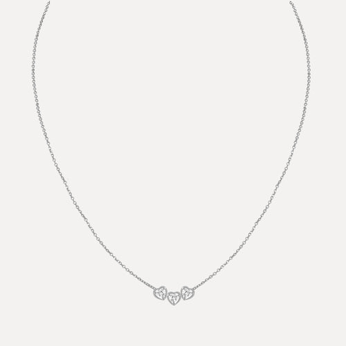Birthstone Hearts Trio Necklace