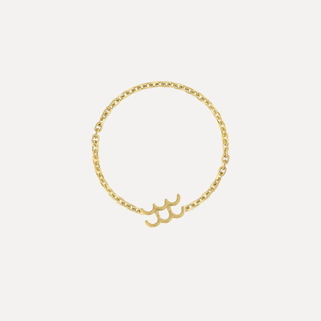 Mini Zodiac Sign Chain Ring