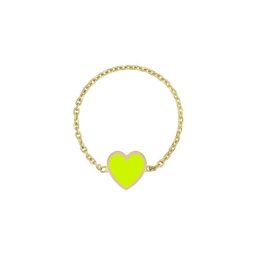 Enamel Heart Chain Ring - Kelly Bello Design