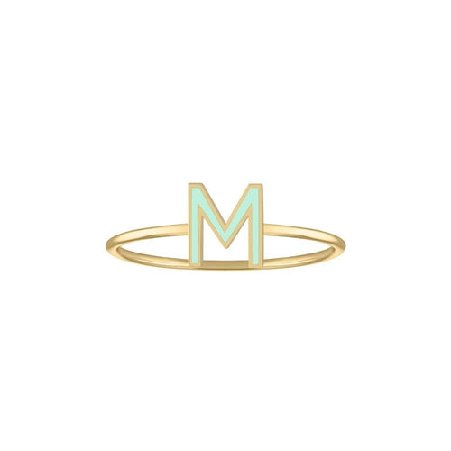 Enamel Letter Ring - Kelly Bello Design