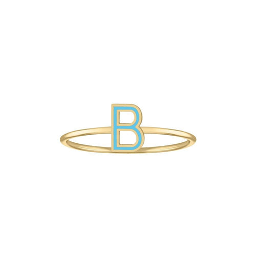 Enamel Letter Ring - Kelly Bello Design