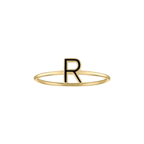 Enamel Letter Ring - Kelly Bello Design