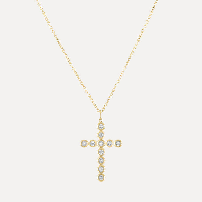 Diamond Illusion Cross Necklace