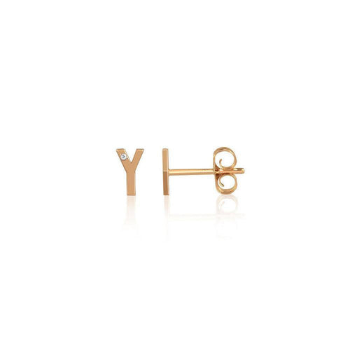 Mini Letter Stud Earrings - Kelly Bello Design