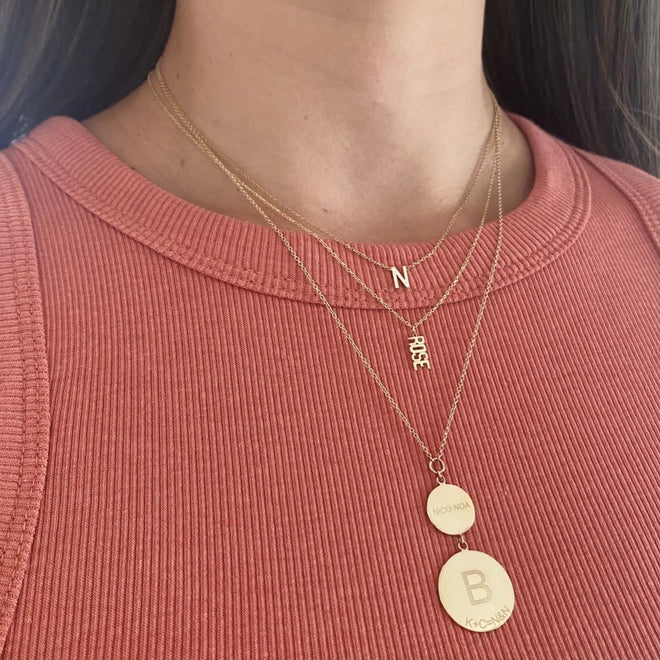 Mini Mini Letter Necklace Charm - Kelly Bello Design