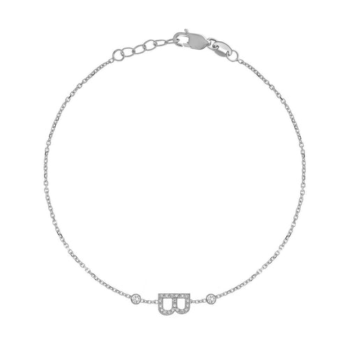 Mini Pavé Letter Bracelet with Bezels - Kelly Bello Design