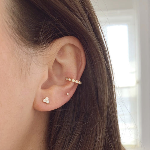 Mini Triple Diamond Studs - Kelly Bello Design