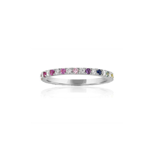 Rainbow & Diamond Eternity Band - Kelly Bello Design