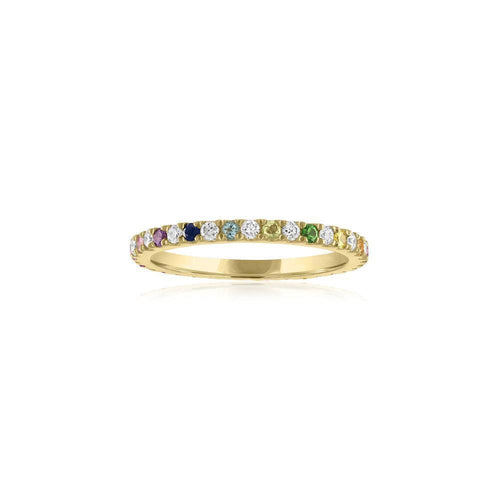 Rainbow & Diamond Eternity Band - Kelly Bello Design